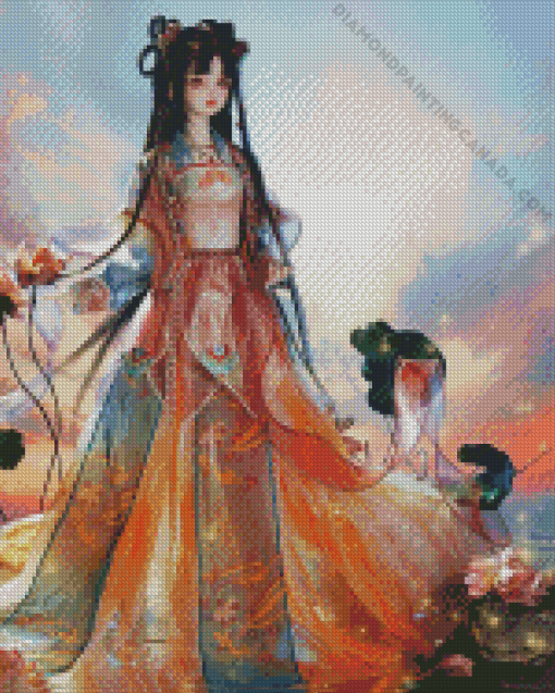 Beautiful Anime Chinese Doll Diamond Painting