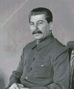 Black And White Joseph Stalin Diamond Painting