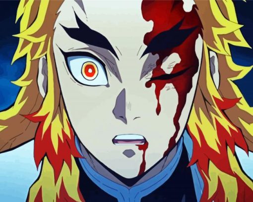 Bloody Anime Kyojuro Rengoku Diamond Painting