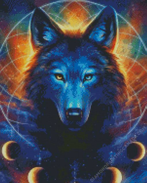 Dark Spiritual Wolf Diamond Painting