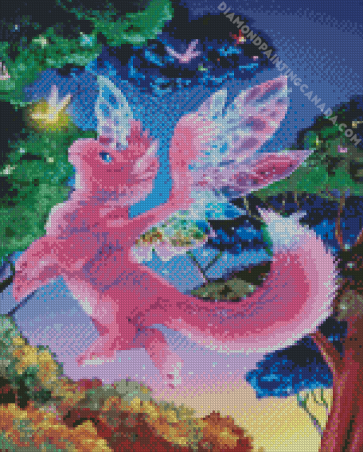 Fairy Dragon With Dragonflies Diamond Painting