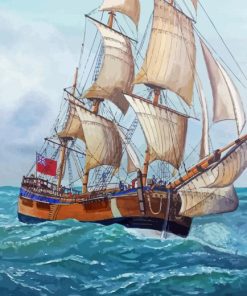 Hms Endeavour In The Ocean Diamond Painting