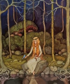 John Bauer The Princess In The Forest Diamond Painting