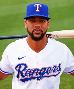 Leody Taveras Texas Rangers Player Diamond Painting