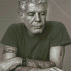 Monochrome Anthony Bourdain Diamond Painting