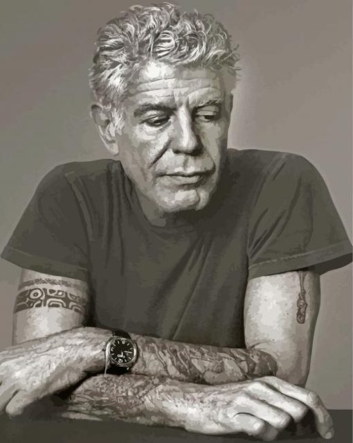 Monochrome Anthony Bourdain Diamond Painting