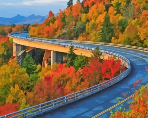 Mountain Highway Blue Ridge Parkway Diamond Painting