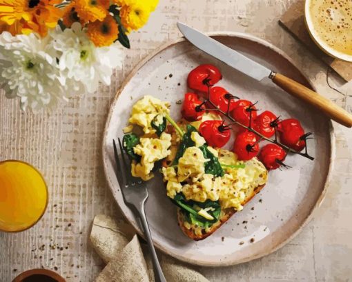 Scrambled Egg With Roasted Tomatoes Diamond Painting