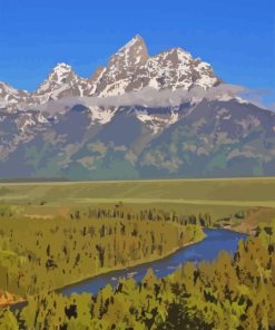 Snowy Mountain And River Diamond Painting