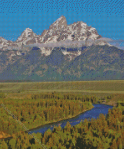 Snowy Mountain And River Diamond Painting