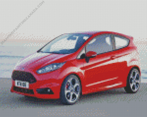 Fiesta ST Car Beach Diamond Painting