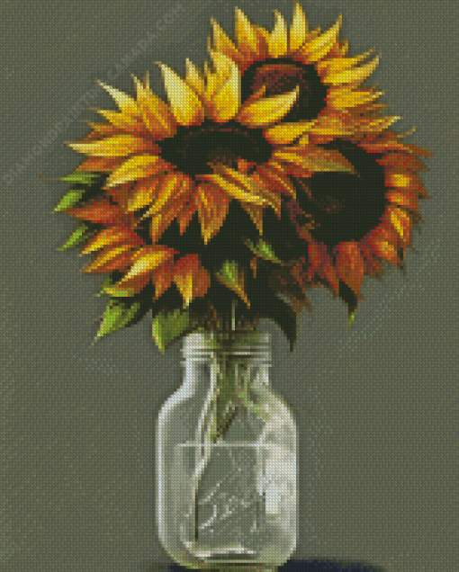 Sunflowers In Jar Diamond Painting