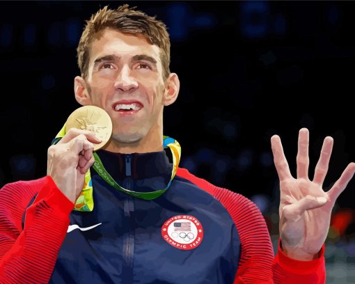 Swimmer Michael Phelps Diamond Painting