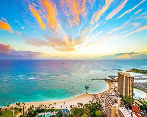 Waikiki At Sunset Diamond Painting