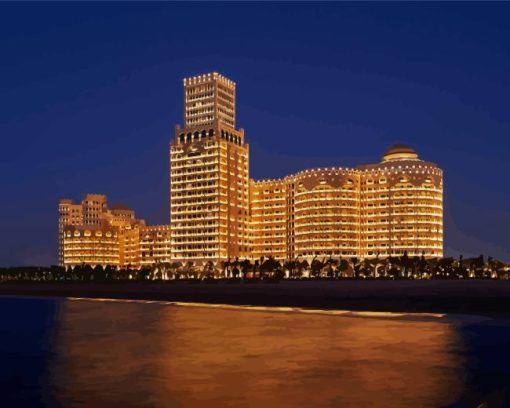 Waldorf Astoria Ras Al Khaimah At Night Diamond Painting