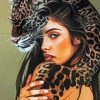 Woman And Jaguar Diamond Painting