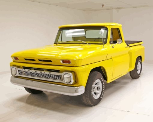 Yellow 1966 Chevy Pickup Diamond Painting