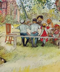 Breakfast Under The Big Birch by Carl Larsson Diamond Paintings