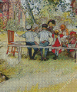 Breakfast Under The Big Birch by Carl Larsson Diamond Paintings