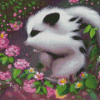 Cute Skunk with flowers Diamond With Numbers