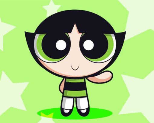 buttercup powerpuff girl Diamond With Numbers