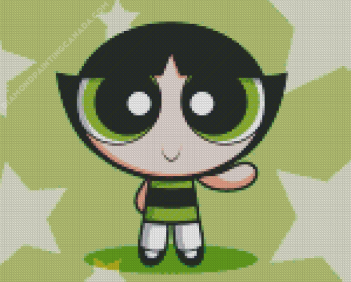 buttercup powerpuff girl Diamond With Numbers