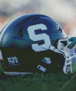 michigan state football helmet Diamond With Numbers