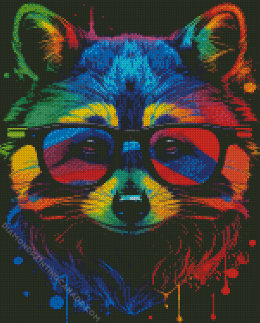 Colorful raccoon Diamond Painting