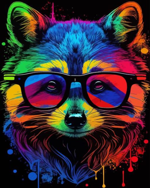 Colorful raccoon Diamond Painting