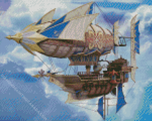 Fantasy zeppelin ship Diamond Painting