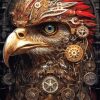 Steampunk eagle head Diamond With Numbers