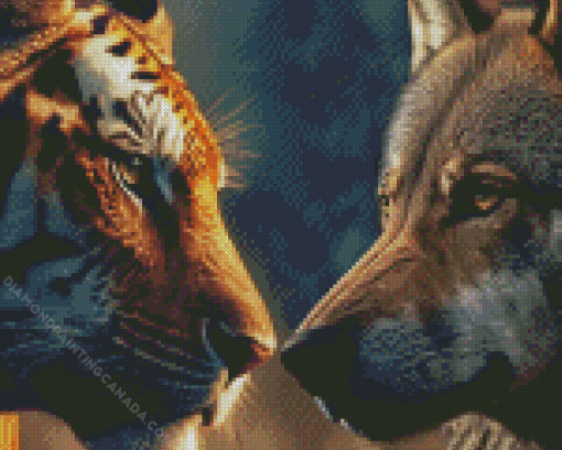 Wolf And Tiger Diamond Painting