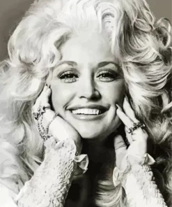 Monochrome Dolly Parton Diamond Painting